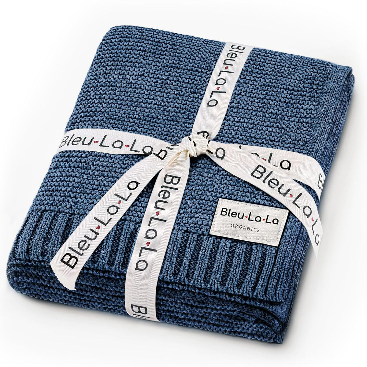 Heritage Knit Organic Cotton Receiving Swaddle Blanket for Boys - 100% Organic Soft Luxury Cotton