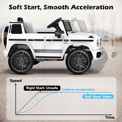 ANPABO 12V 7AH Licensed Mercedes-Benz G63 Electric Car for Kids, White