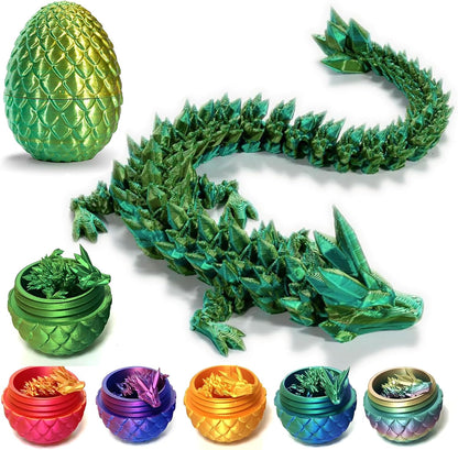 3D Printed Dragon Egg,Mystery Crystal Dragon Fidget Toys,Articulated Dragon,Home Desk Decor Easter