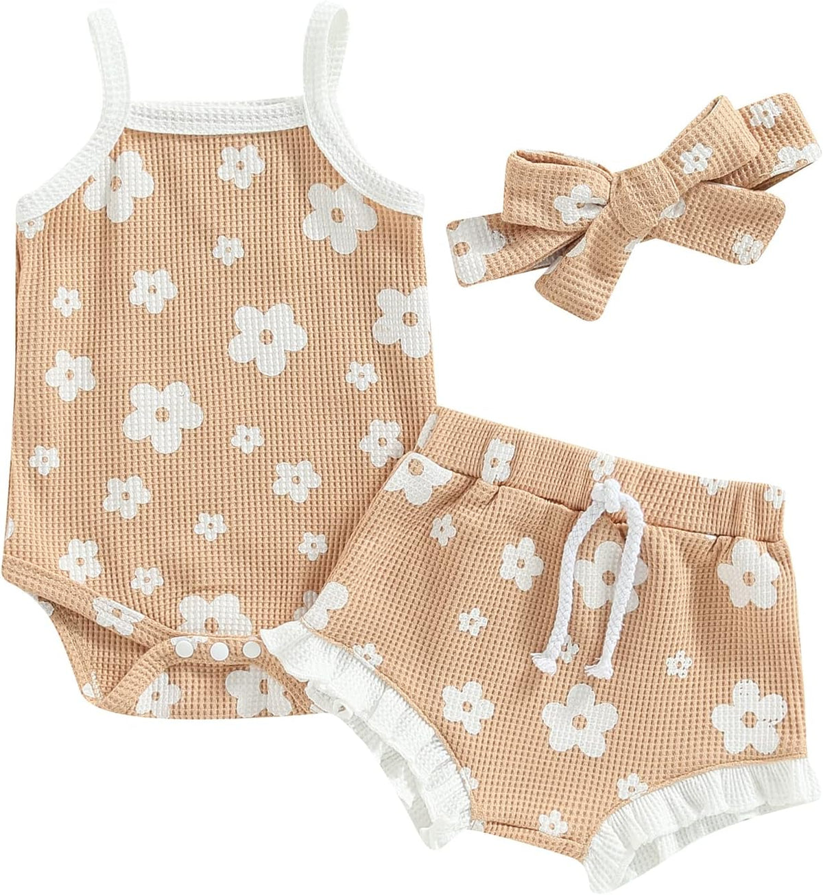 fhutpw Baby Girl Clothes Summer Cute Outfits 3 6 12 18 Months Spaghetti Strap Romper & Floarl