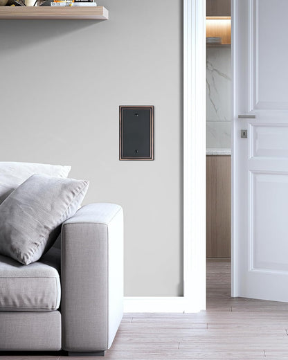 2-Pack Single Blank Wall Plates, Durable Solid Zinc Alloy Blank Outlet Covers, Decorative Aged