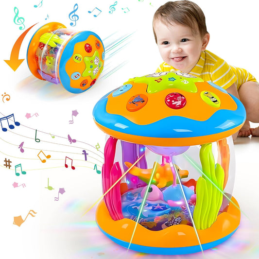 Baby Toys 6 to 12 Months - Musical Rotating Light Up Infant Toys, Early Learning Toys Baby Crawling