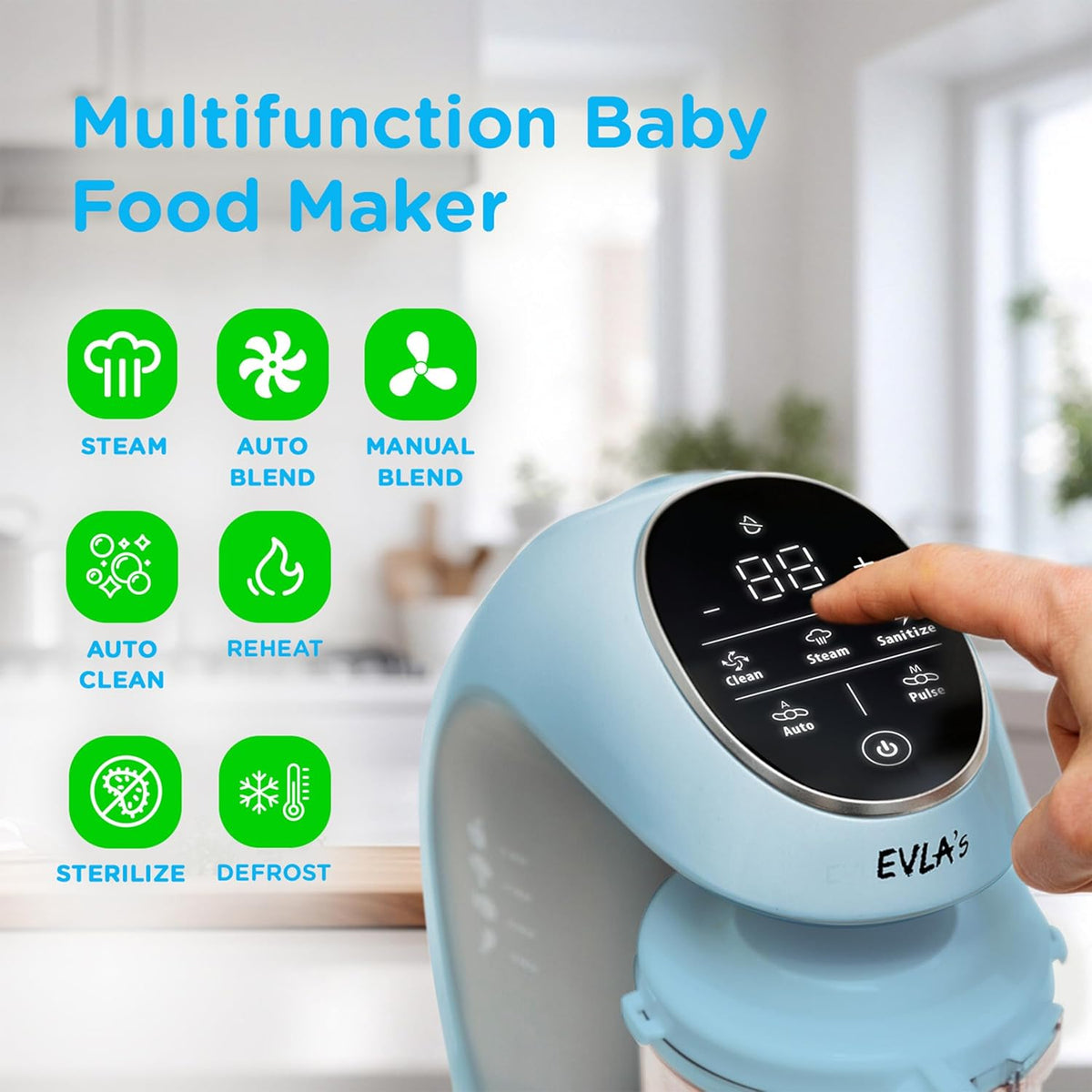 EVLA'S Baby Food Maker, Steamer, Blender, Baby Food Processor for Healthy Homemade Baby Food in