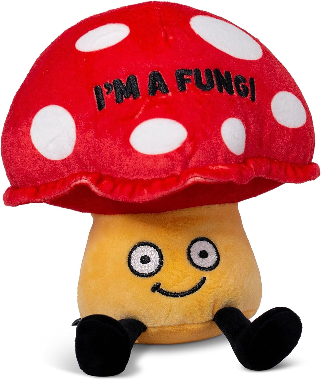 Mushroom Foodie Plushie, Funny Pun Meme Gag Gift, White Elephant, Stocking Stuffer Present, Great
