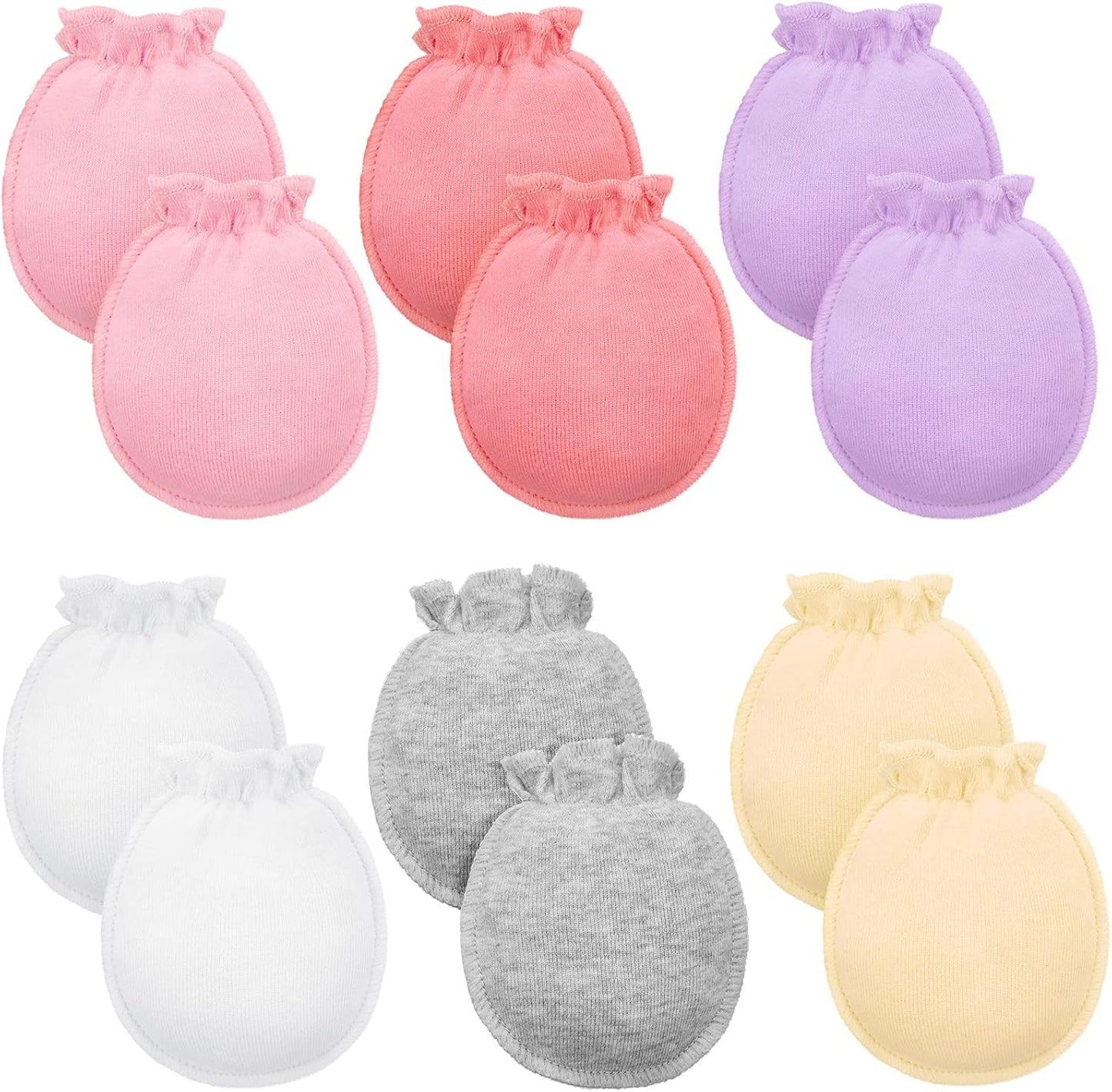 Syhood 6 Pairs Newborn Baby Mittens Cotton No Scratch Infant Gloves Mitten for Baby 0-6 Months Boys