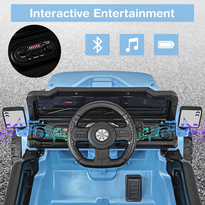 Costzon 12V Kids Ride on Truck Car, Electric Vehicle w/Remote Control, Threaded Wheels, 3 Speeds