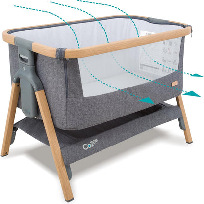 CoZee® 2-in-1 Baby Bassinet & Bedside Sleeper - Fast-Folding Bedside Bassinet, Baby Crib with 6