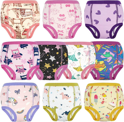 MooMoo Baby Potty Training Underwear Absorbent Toddler Training Pants for Boys and Girls 10 Packs