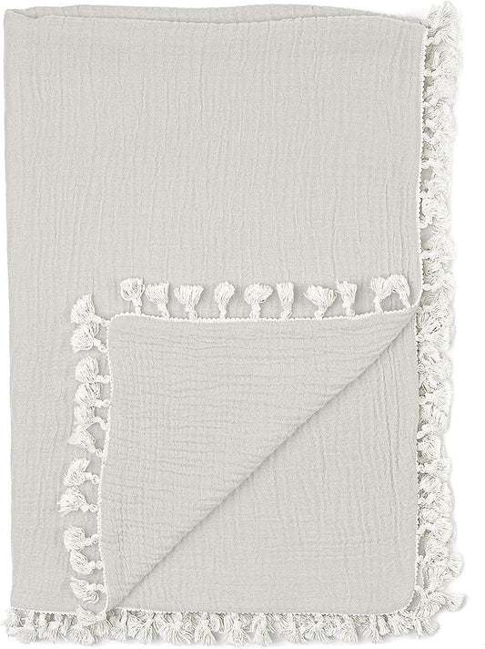 Crane Baby Muslin Swaddle Blanket, Soft Cotton Lightweight Nursery and Stroller Blanket for Baby