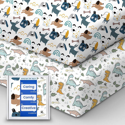 Pack and Play Sheets Fitted, Ultra Soft Mini Crib Sheets Boy, Neutral Pack N Play Mattress Sheets