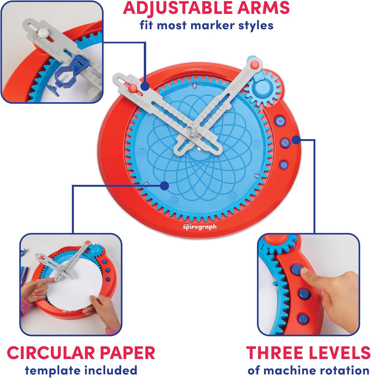 Spirograph Electric Machine - Arts and Crafts, Kids Toys, Art Supplies, Craft Supplies, Drawing