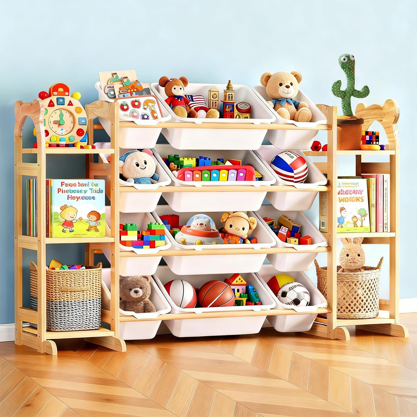 ZJFGPOT Toy Storage Organizer with 6 Shelves and 12 Bins, Toy Organizers and Storage Shelf with