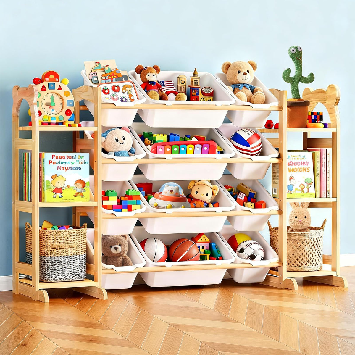 ZJFGPOT Toy Storage Organizer with 6 Shelves and 12 Bins, Toy Organizers and Storage Shelf with