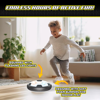 Hover Soccer 2 Pack from The Makers of Stomp Rocket – LED Lights and Padded Bumpers Indoor Air