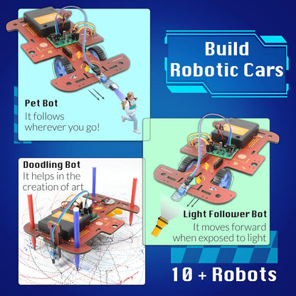 Butterfly EduFields 10-in-1 STEM Robotics Kit for Kids Ages 8-14 | Electronics & Engineering