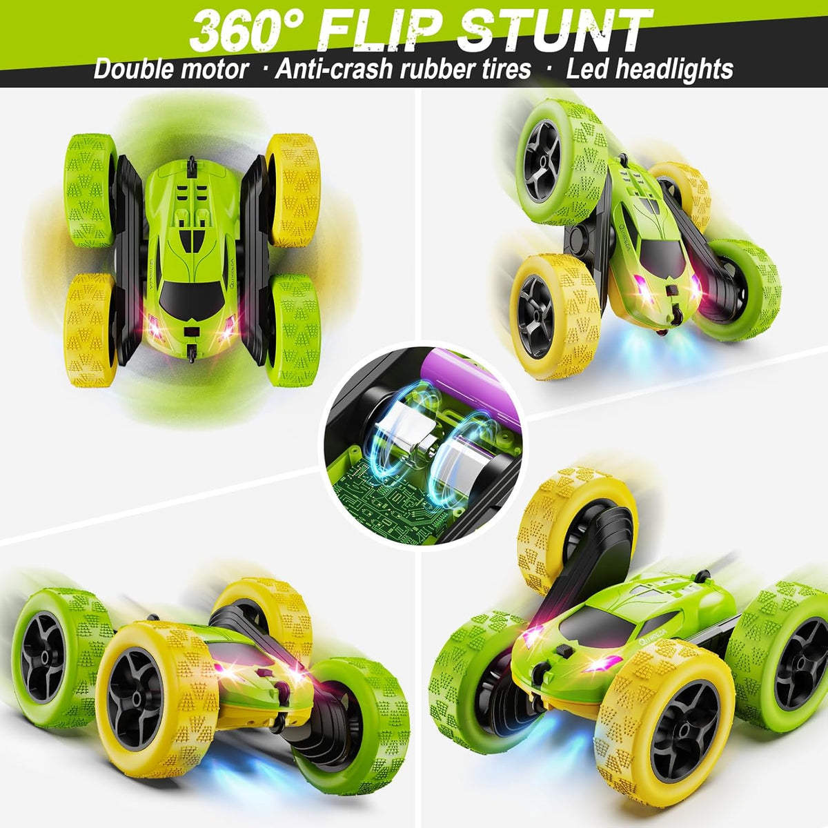 Remote Control Car, RC Car Toys for 6-12 Year Old Boys, Off Road RC Stunt Car 4WD 360° Rotating