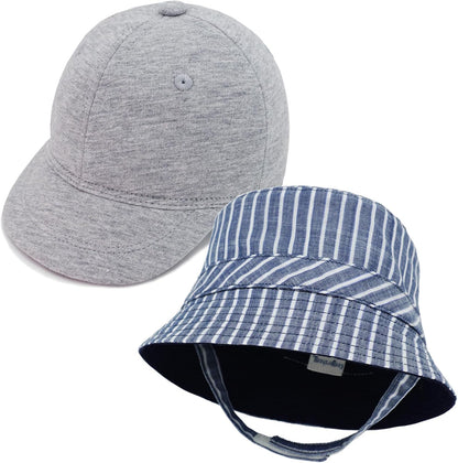 Keepersheep Baby Baseball Cap Infant Sun Hat, Cotton Knit with Soft Brim, Adjustable Soft Newborn