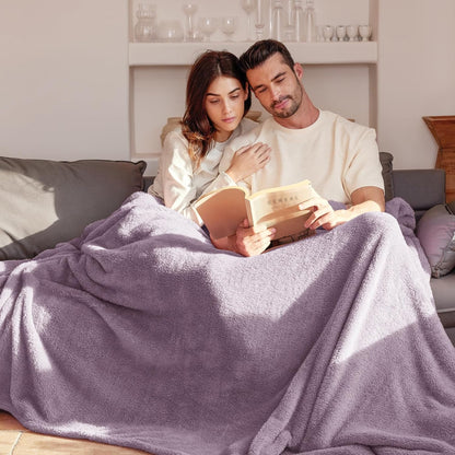 Exclusivo Mezcla Queen Size Flannel Fleece Blanket, Super Soft Velvet Plush Bed Blanket, Fuzzy Cozy