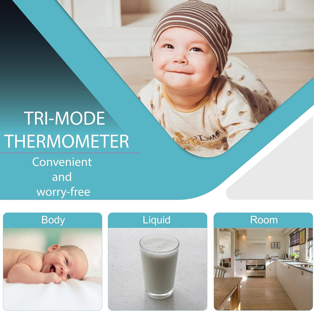 Amplim Non-Contact Forehead Thermometer & Case for Adults, Kids, Baby, FDA Cleared, Medical Grade