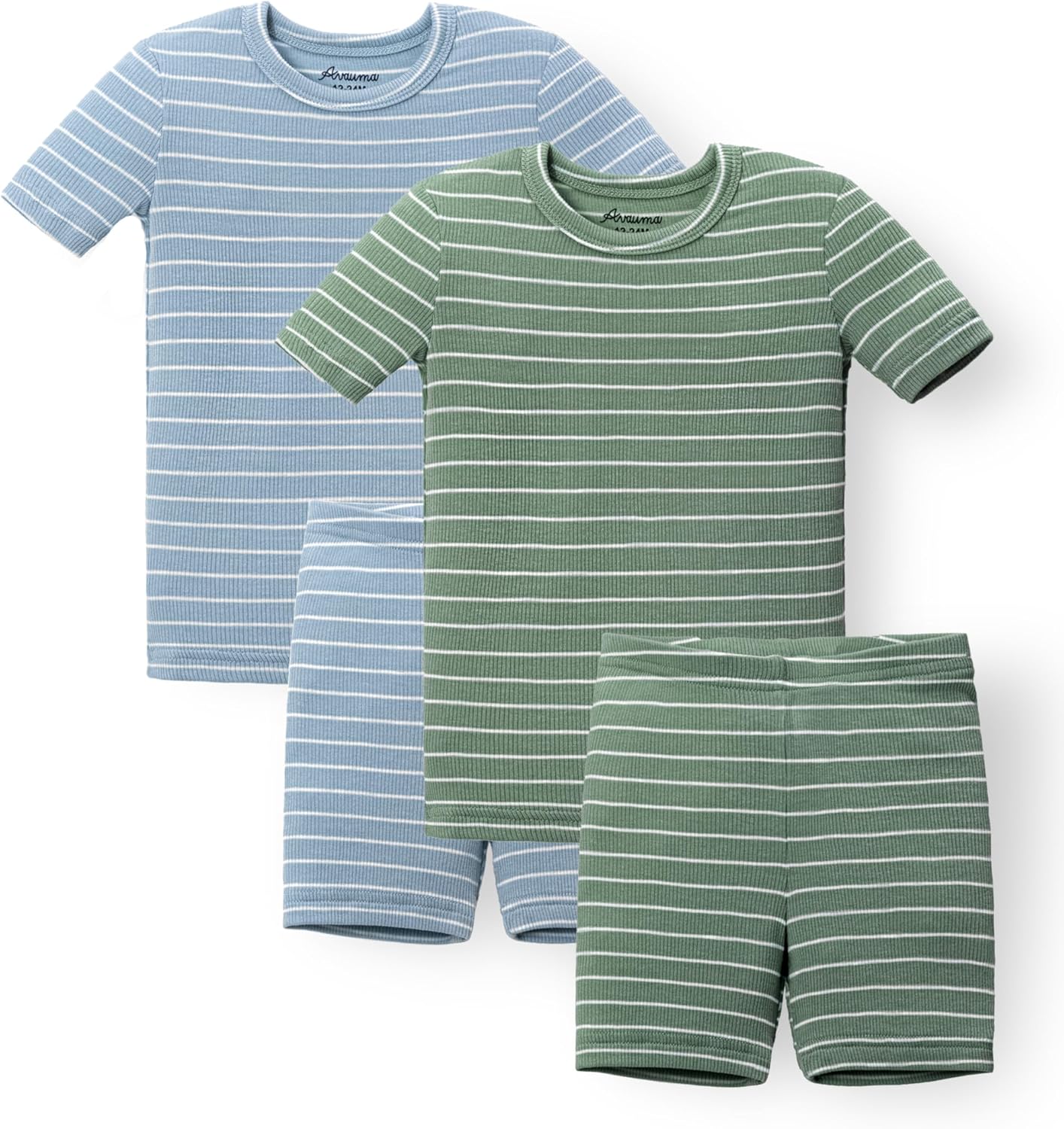 AVAUMA Stripe Pattern Baby Boys Girls Pajama Set Kids Toddler Snug fit Ribbed Sleepwear pjs for