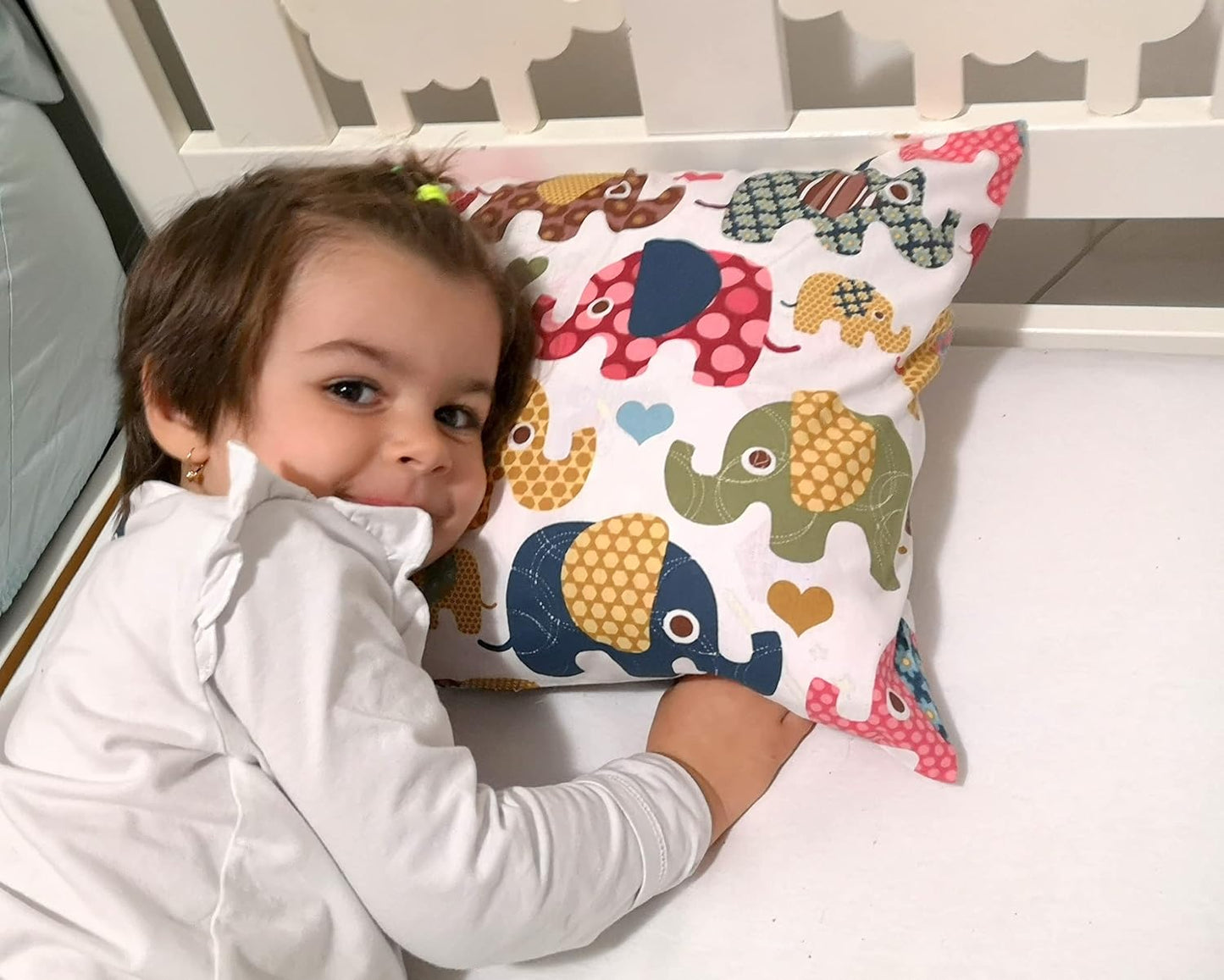 Toddler Pillowcase 13 x 18 Cotton - Elephant Pillow Cases, Travel Pillow Case Cover for Kids
