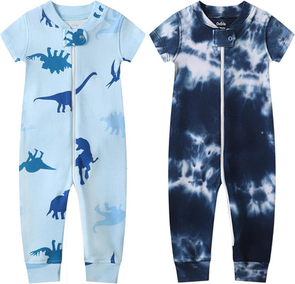 Owlivia Baby Boy Romper, Unisex Short-sleeve Summer Outfit, 100% Organic Cotton Girl One-Piece