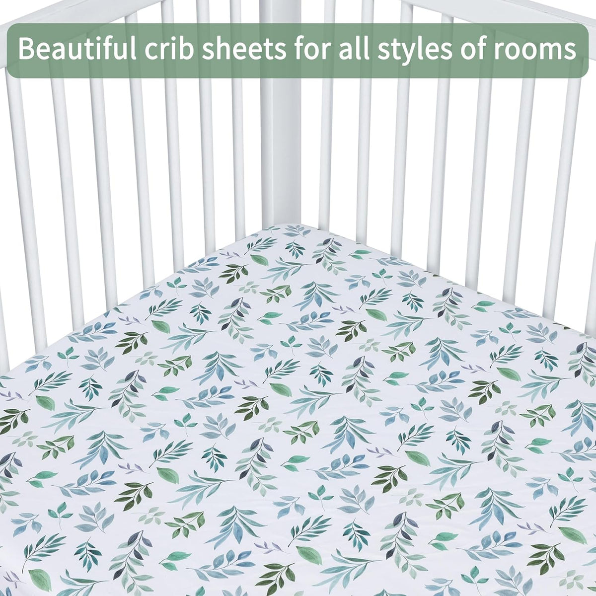Baby Crib Sheets for Boys Girls, 2 Pack Fitted Crib Sheet for Standard Crib and Toddler Mattress