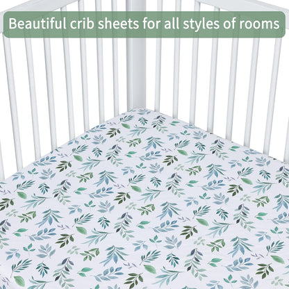 Baby Crib Sheets for Boys Girls, 2 Pack Fitted Crib Sheet for Standard Crib and Toddler Mattress