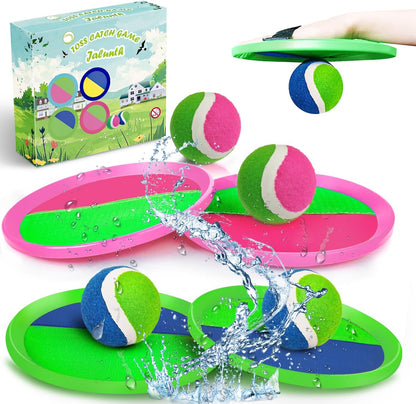 Jalunth Ball Catch Set Game Paddle - Beach Toys Back Yard Pool Outdoor Games Backyard Camping Throw