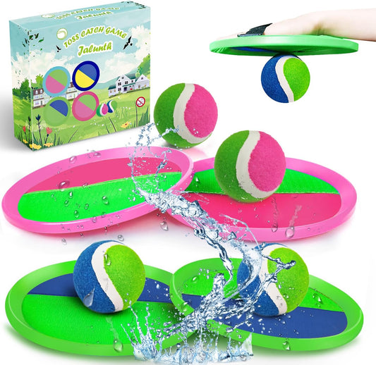 Jalunth Ball Catch Set Game Paddle - Beach Toys Back Yard Pool Outdoor Games Backyard Camping Throw