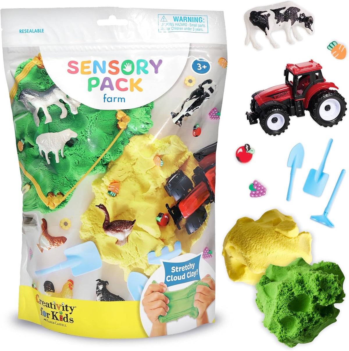Creativity for Kids Sensory Pack: Farm, Sensory Toys for Toddlers 3-4+, Pretend Play Farm Animals