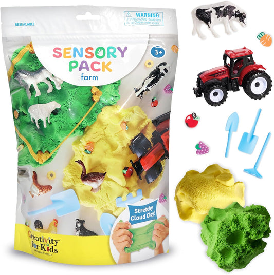 Creativity for Kids Sensory Pack: Farm, Sensory Toys for Toddlers 3-4+, Pretend Play Farm Animals