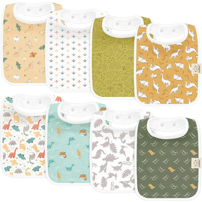 KeaBabies 8-Pack Organic Baby Bibs for Boys, Girls - Super Absorbent Cotton Drool Bibs for Baby