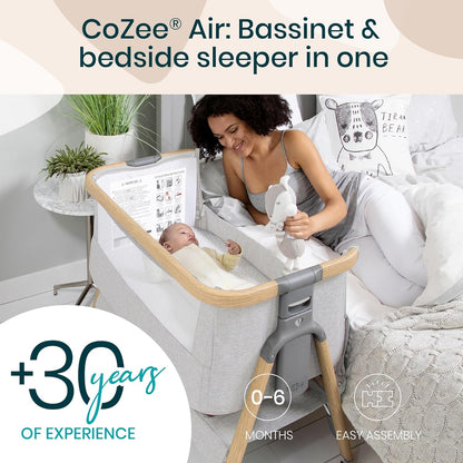 CoZee® Air Baby Bassinet & Bedside Sleeper - Rocking Bassinet for Baby, Fast-Folding with Travel