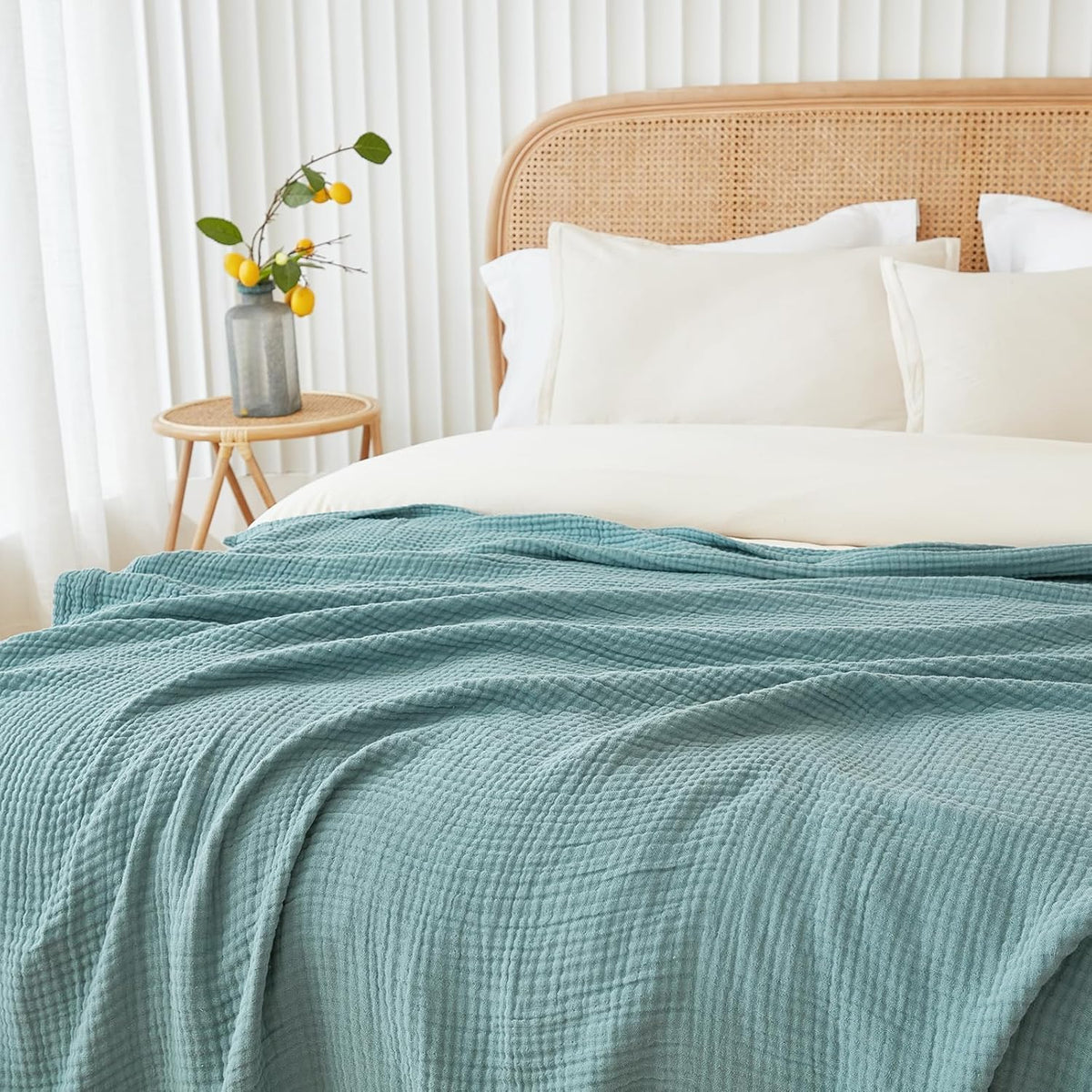 EMME Muslin Twin Blankets for Couch Breathable Gauze All Season Soft and Lightweight Pre-Washed