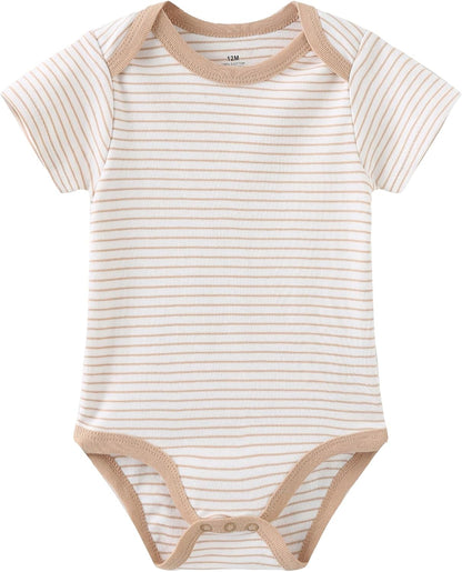 Kiddiezoom Baby Bodysuit Newborn Short Sleeve baby One-Piece Cotton 5-Pack baby clothes