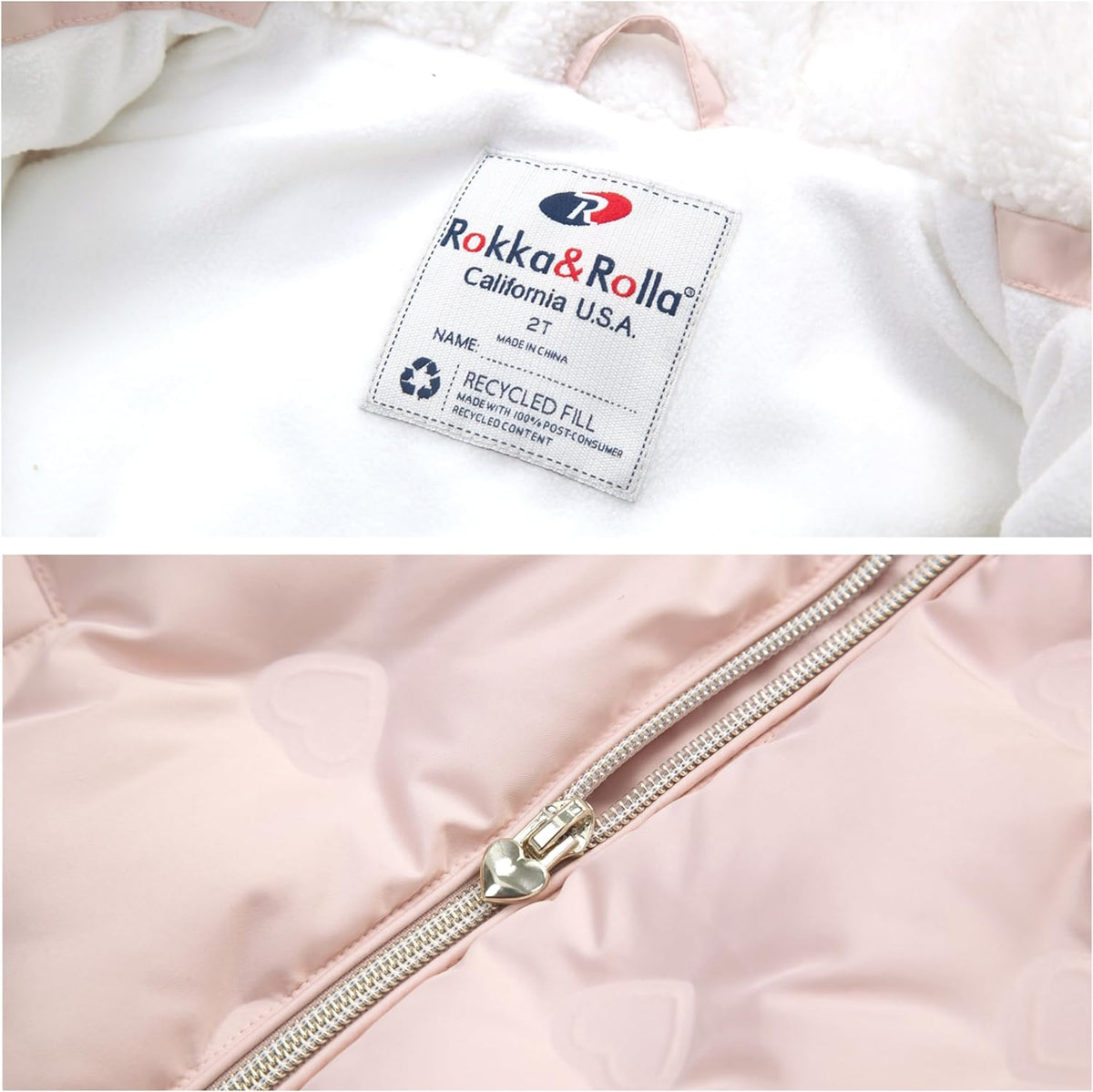 Rokka&Rolla Baby Toddler Girls' Water-Resistant Sherpa Fleece Lined Puffer Jacket Winter Coat