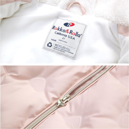 Rokka&Rolla Baby Toddler Girls' Water-Resistant Sherpa Fleece Lined Puffer Jacket Winter Coat