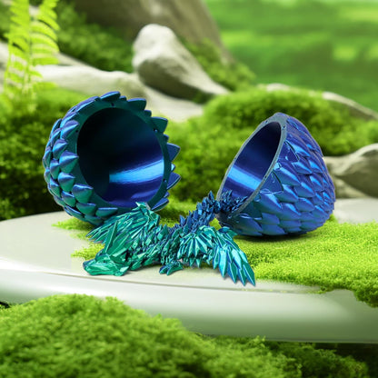 3D Printed Dragon Egg, Flying Articulated Dragon in Eggs, Flexible Joints Home Decor Executive Desk