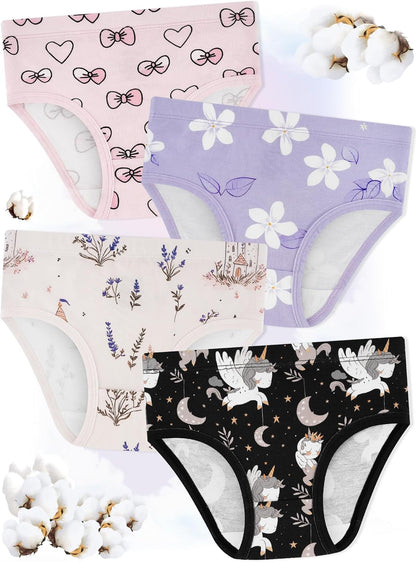 Girls' Underwear,Soft Cotton Tagless Panties for Toddlers' & Little Kids' Comfort,Breathable