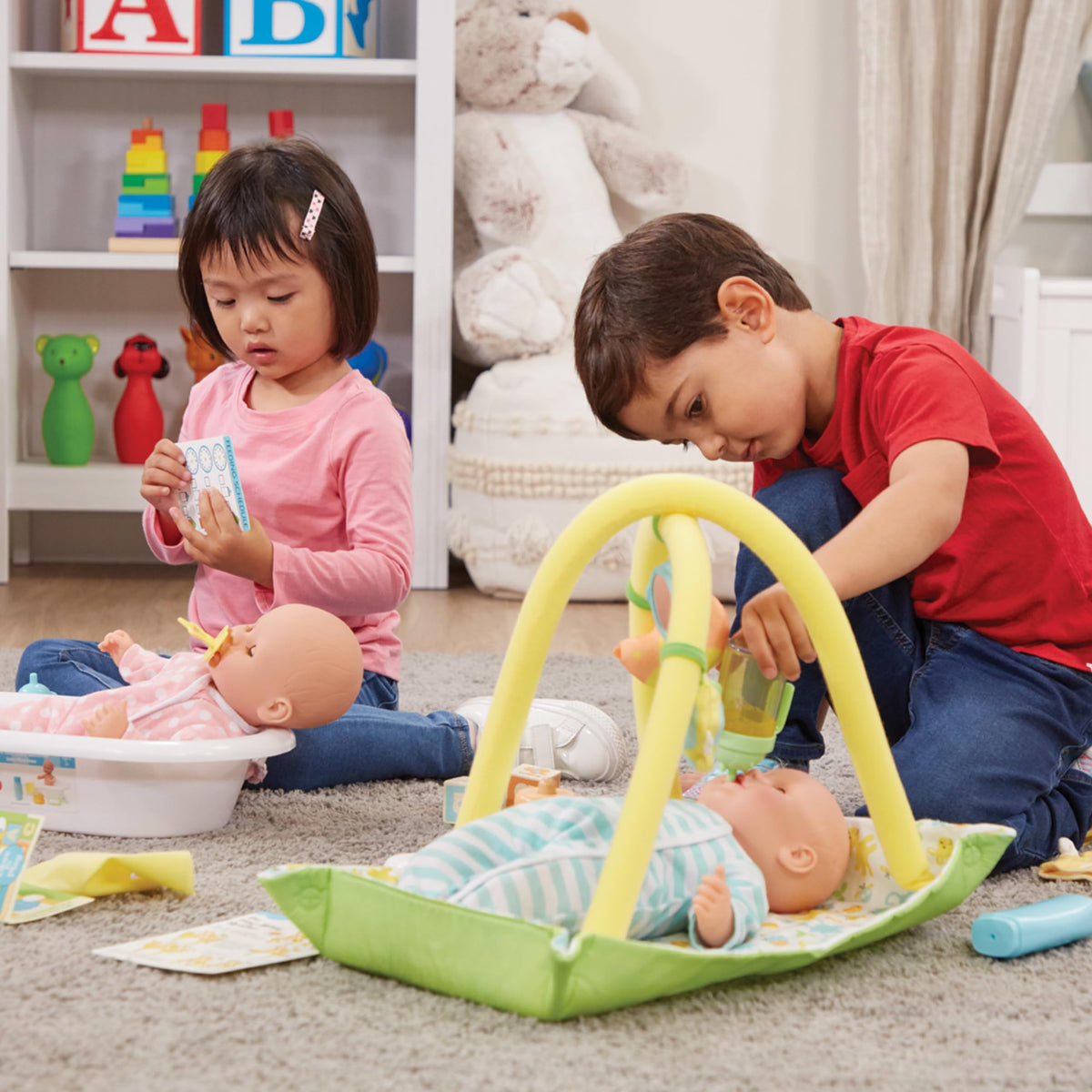 Melissa & Doug Mine to Love Luke & Lucy Realistic Twin Baby Dolls (15-inch) - Dolls and Accessories