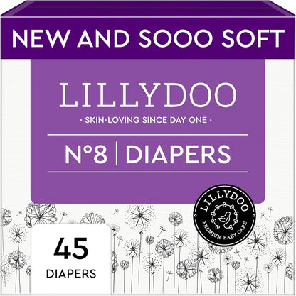 Baby Diapers - Size 8 (37+ lbs), Half-Monthly Supply (90 Count), Leak Protection, Skin-Friendly