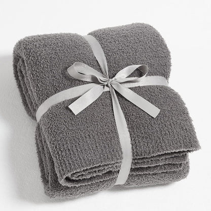 CYMULA Knit Throw Blanket for Couch Dark Grey-Super Soft Lightweight Plush Fuzzy Fluffy Cozy