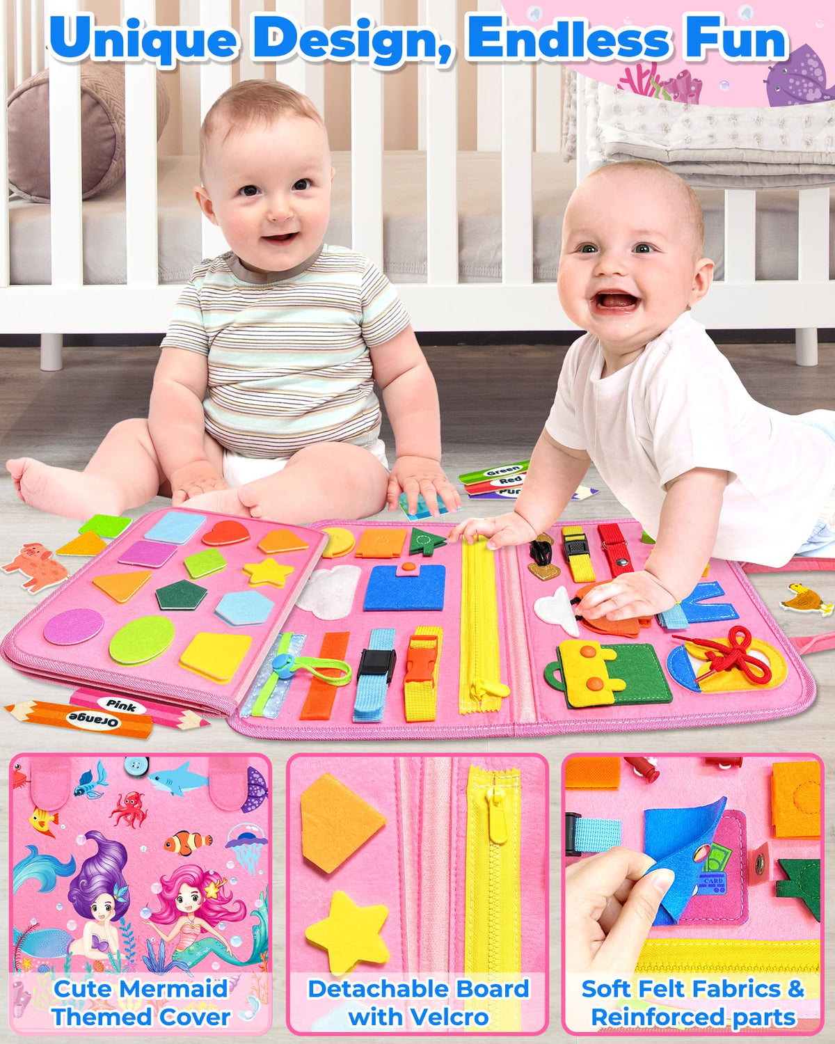 Gojmzo Busy Board Montessori Toys for Toddler Boy Birthday Gifts Busy Book