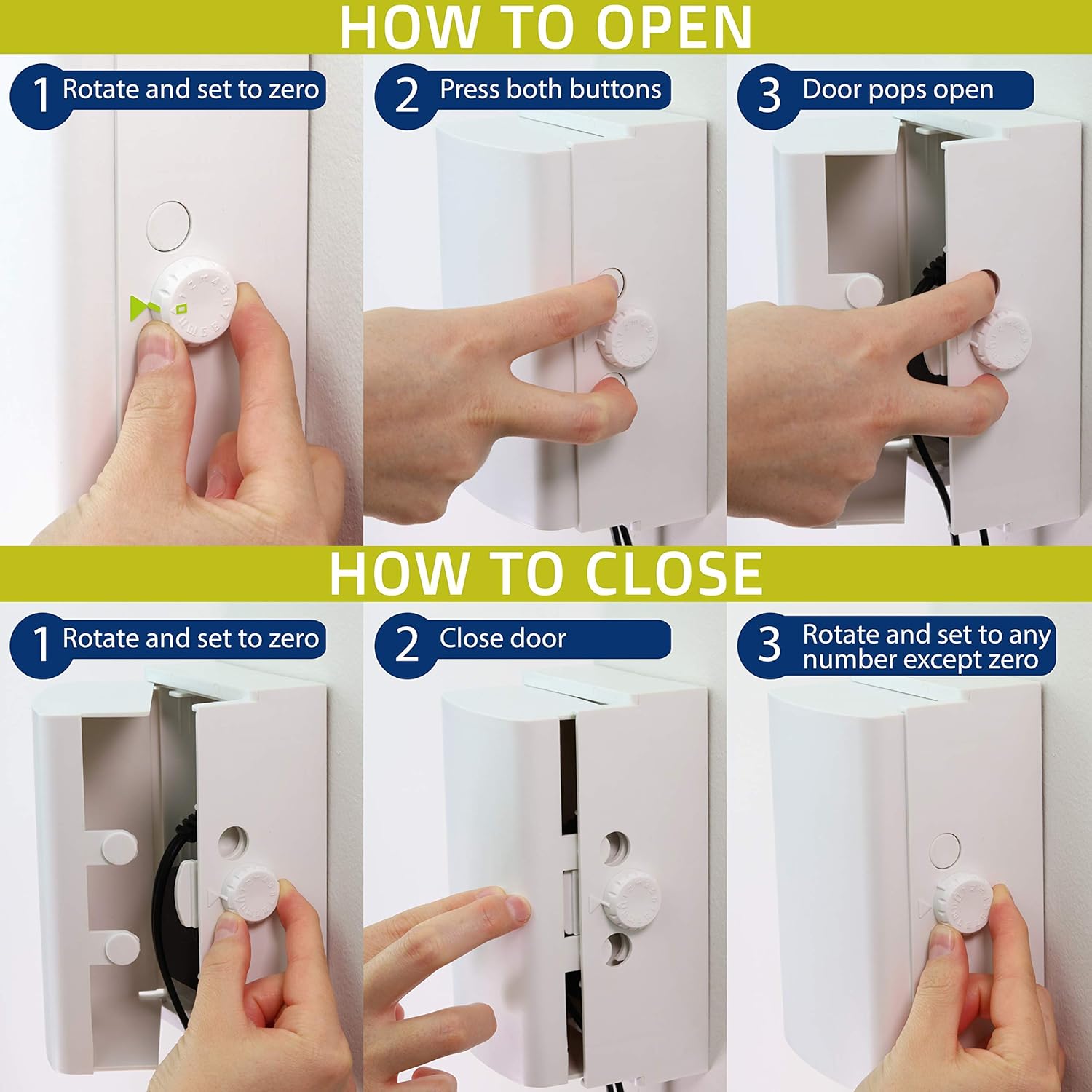 Baby Safety Outlet Cover BOX [Patent Pending] Double Lock for Much Better Toddler Proofing, Easier