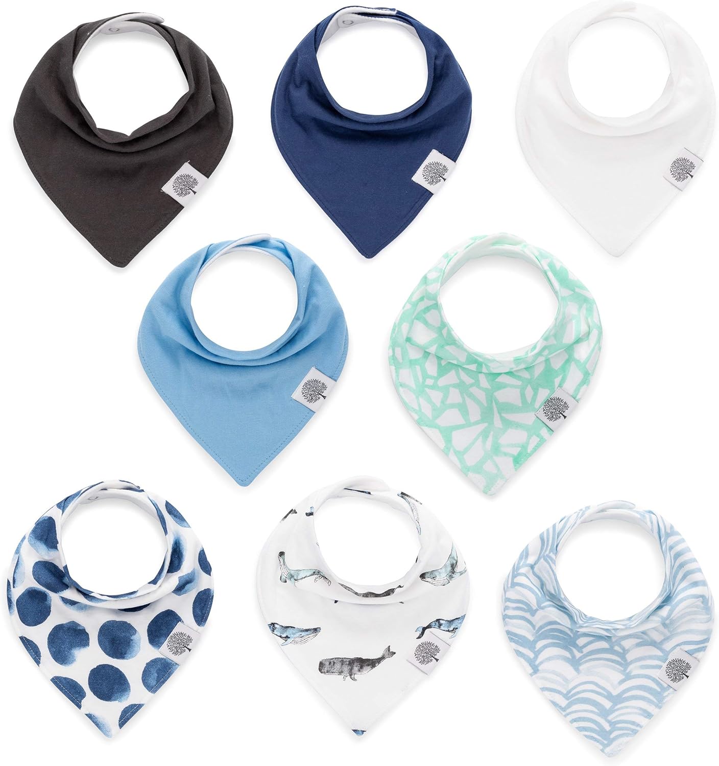 Parker Baby Bandana Drool Bibs 8 Pack Baby Bibs for Boys, Girls, Unisex - Soft & Stylish Teething