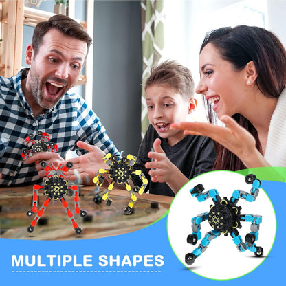 20 Pcs Transformable Chain Robot Finger Spinner Robot Deformed Mechanical Spiral Twister Fingertip