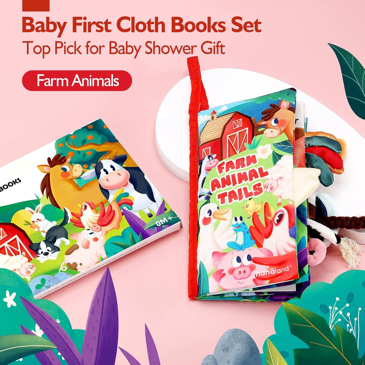 hahaland Baby Books 0-6 Months,Infant Tummy Time Toy High Contrast Sensory Toys 6 to 12 Months