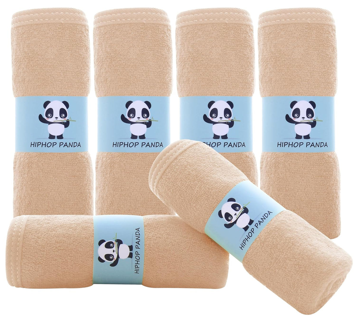HIPHOP PANDA Baby Washcloths, Rayon Made from Bamboo - 2 Layer Ultra Soft Absorbent Newborn Bath