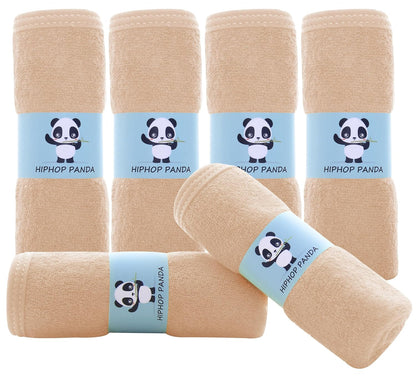HIPHOP PANDA Baby Washcloths, Rayon Made from Bamboo - 2 Layer Ultra Soft Absorbent Newborn Bath